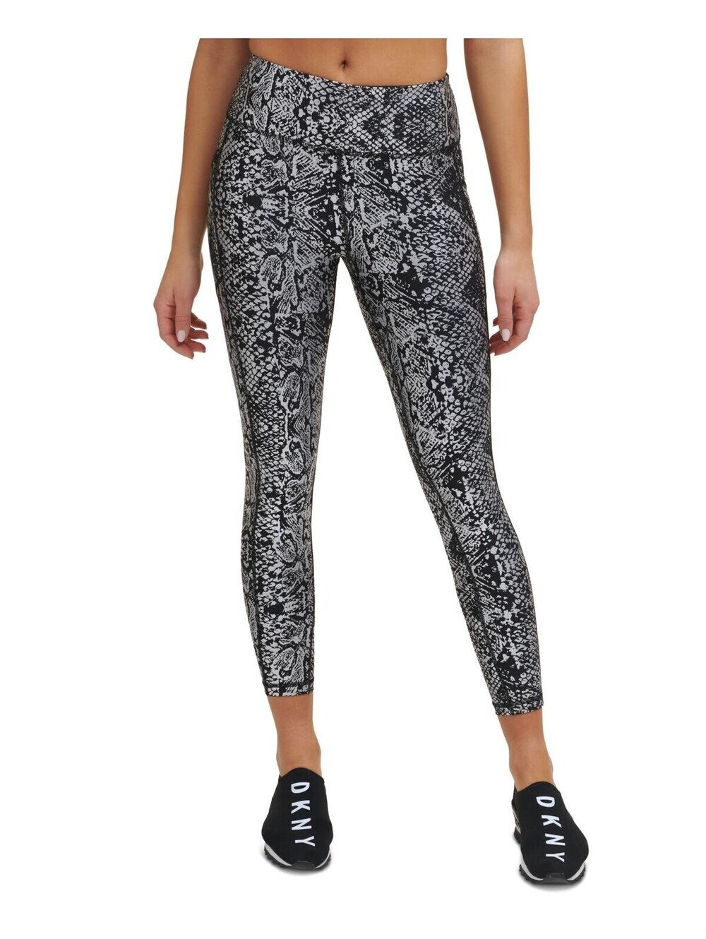DKNY Womens Metallic Snake-Print High-Waist 7/8 Leggings Size XS